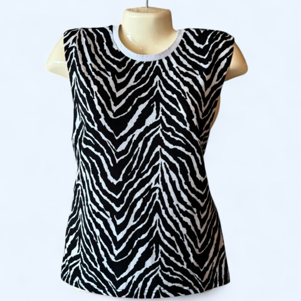ZYIA ACTIVE Black and White Zebra Pattern Tank Top